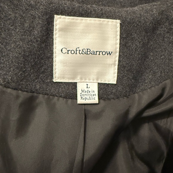 Women's Croft & Barrow Hooded Peacoat - charcoal gray - Picture 7 of 7